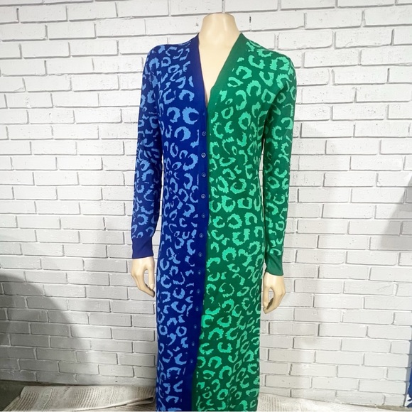 Farm Rio Women’s Blue and Green Cardigan Dress - Picture 7 of 9